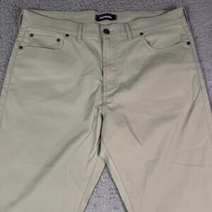 Bluffworks Ascender Pants Mens 36x32 Khaki Green Chino Regular Fit Stretch
